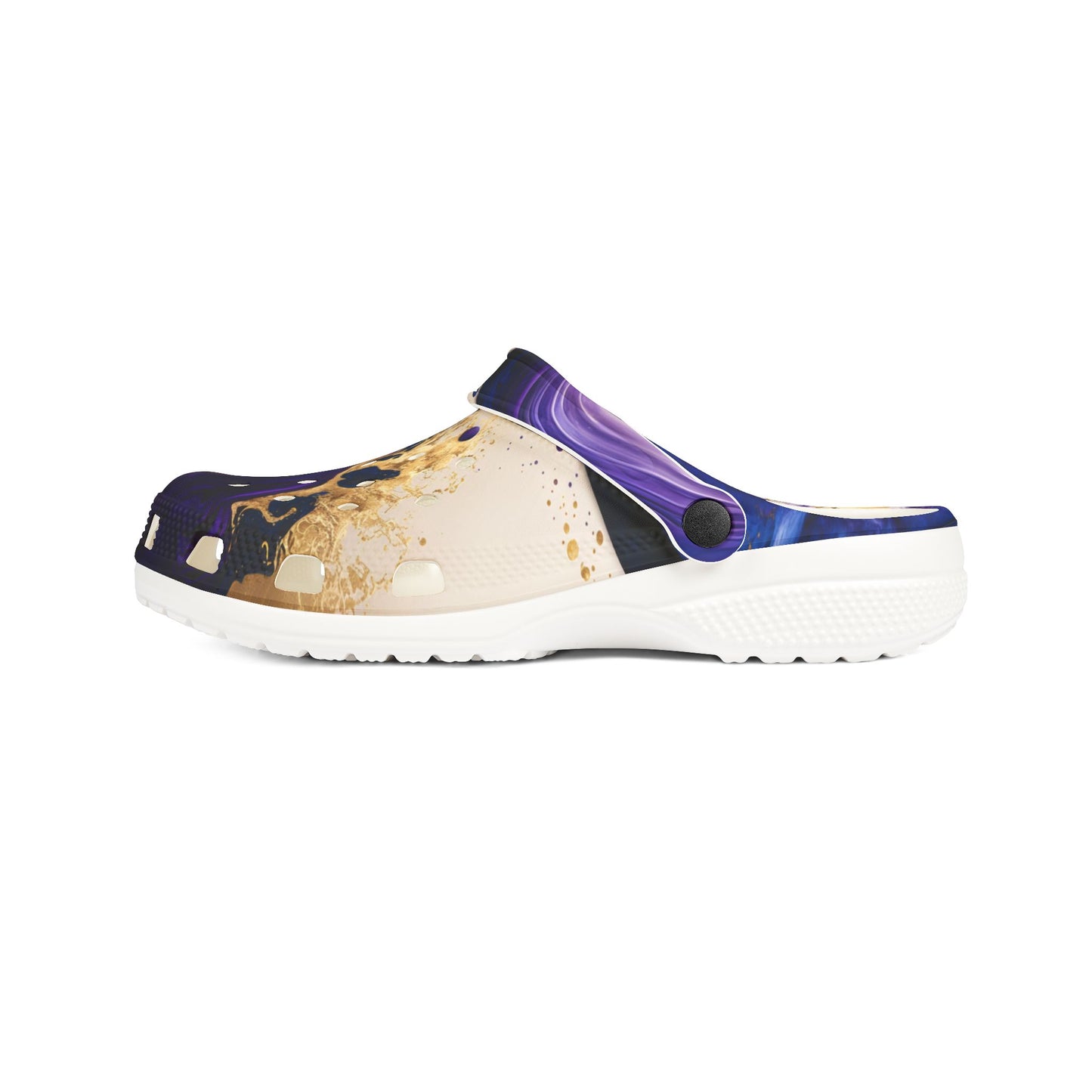 Purple and Gold Rubber Foam Shoes