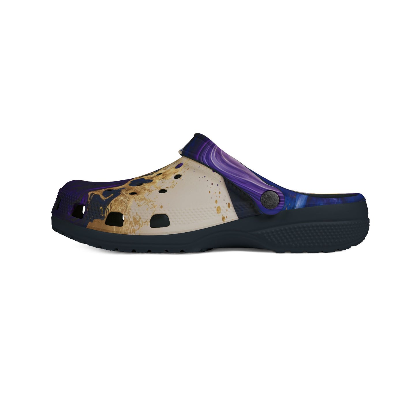 Purple and Gold Rubber Foam Shoes