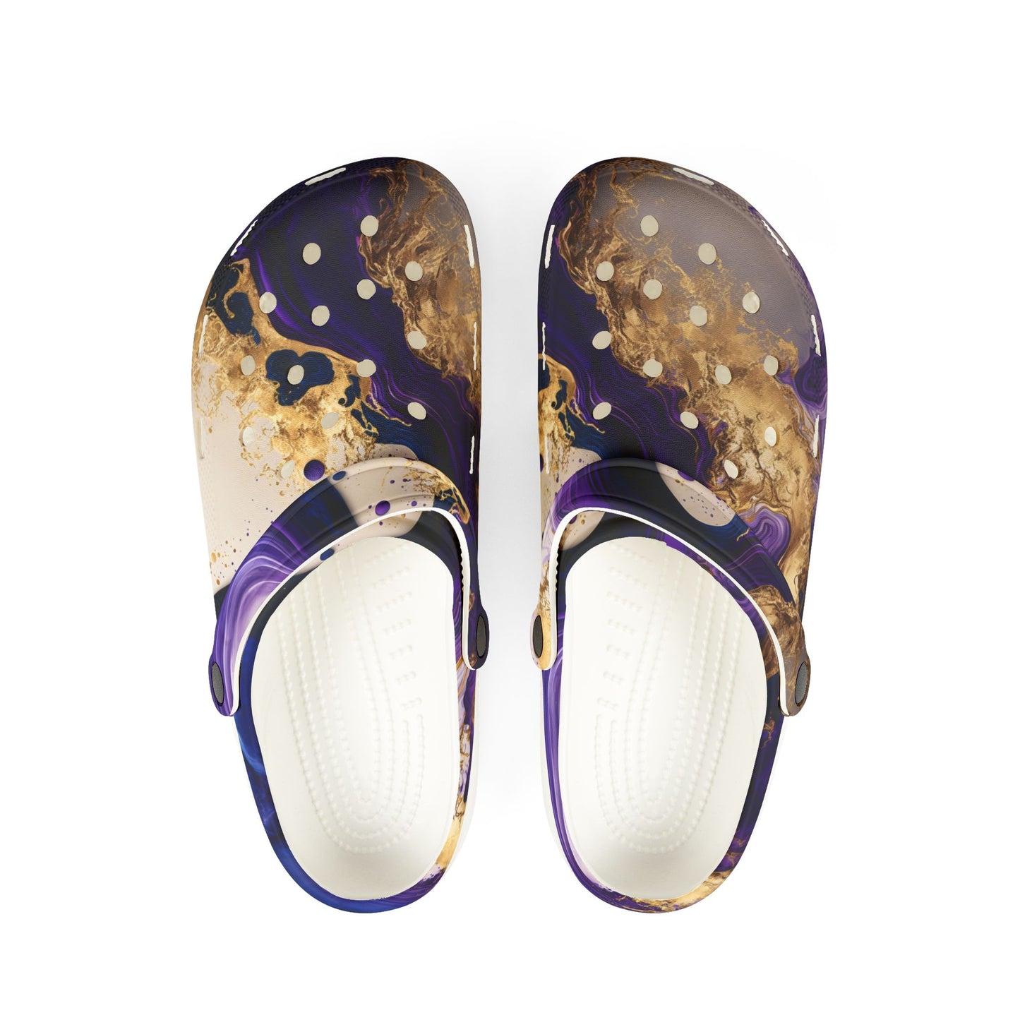 Purple and Gold Rubber Foam Shoes