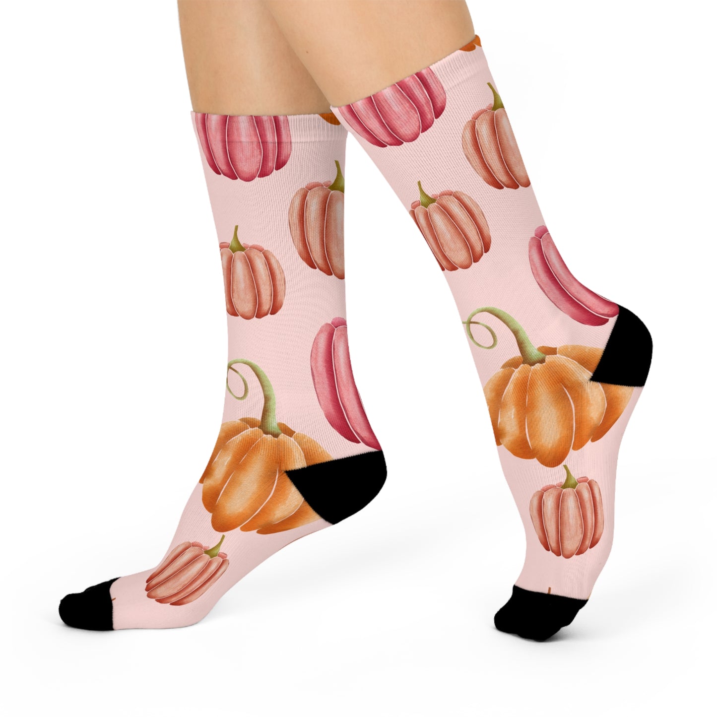 Pink Pumpkin Crew Socks