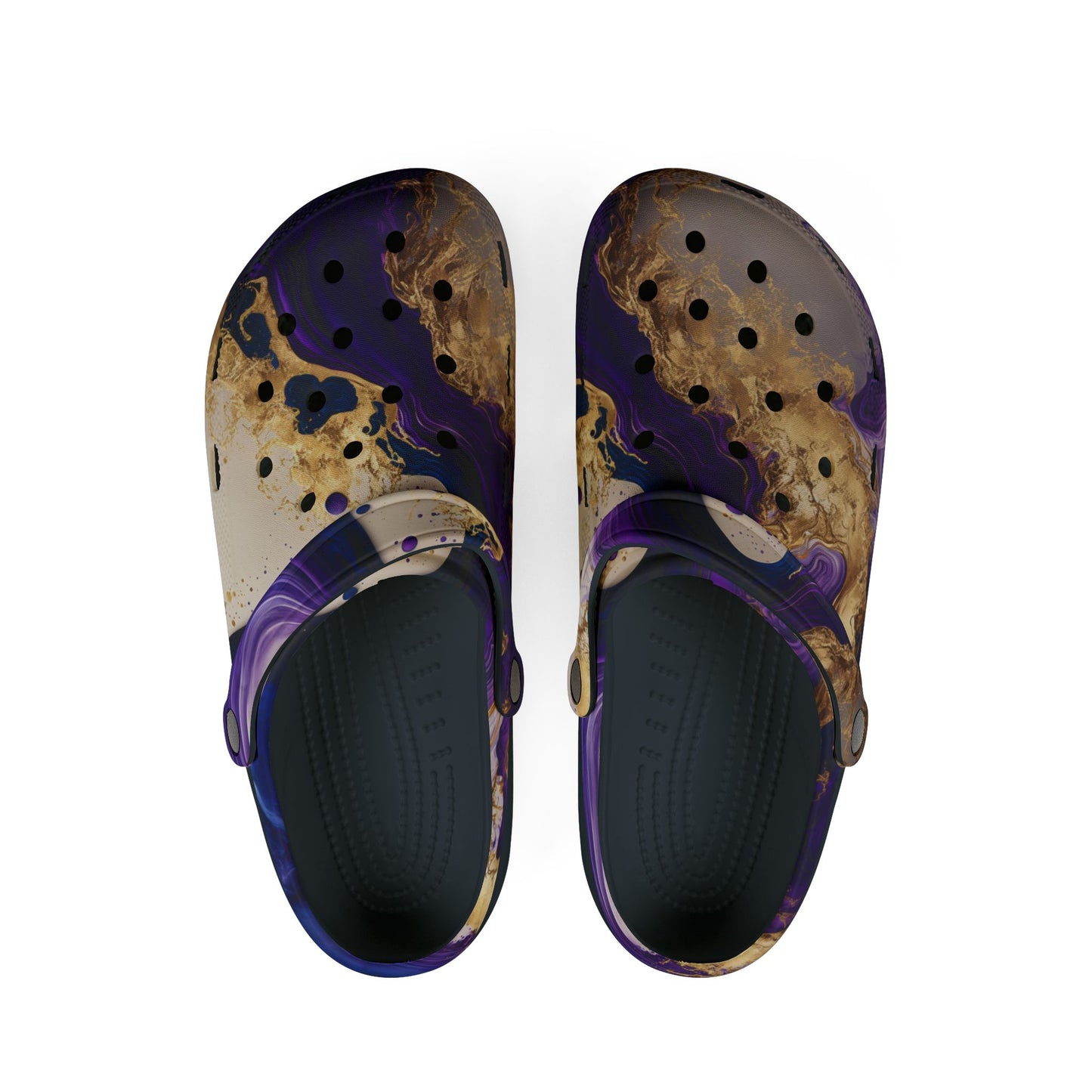 Purple and Gold Rubber Foam Shoes