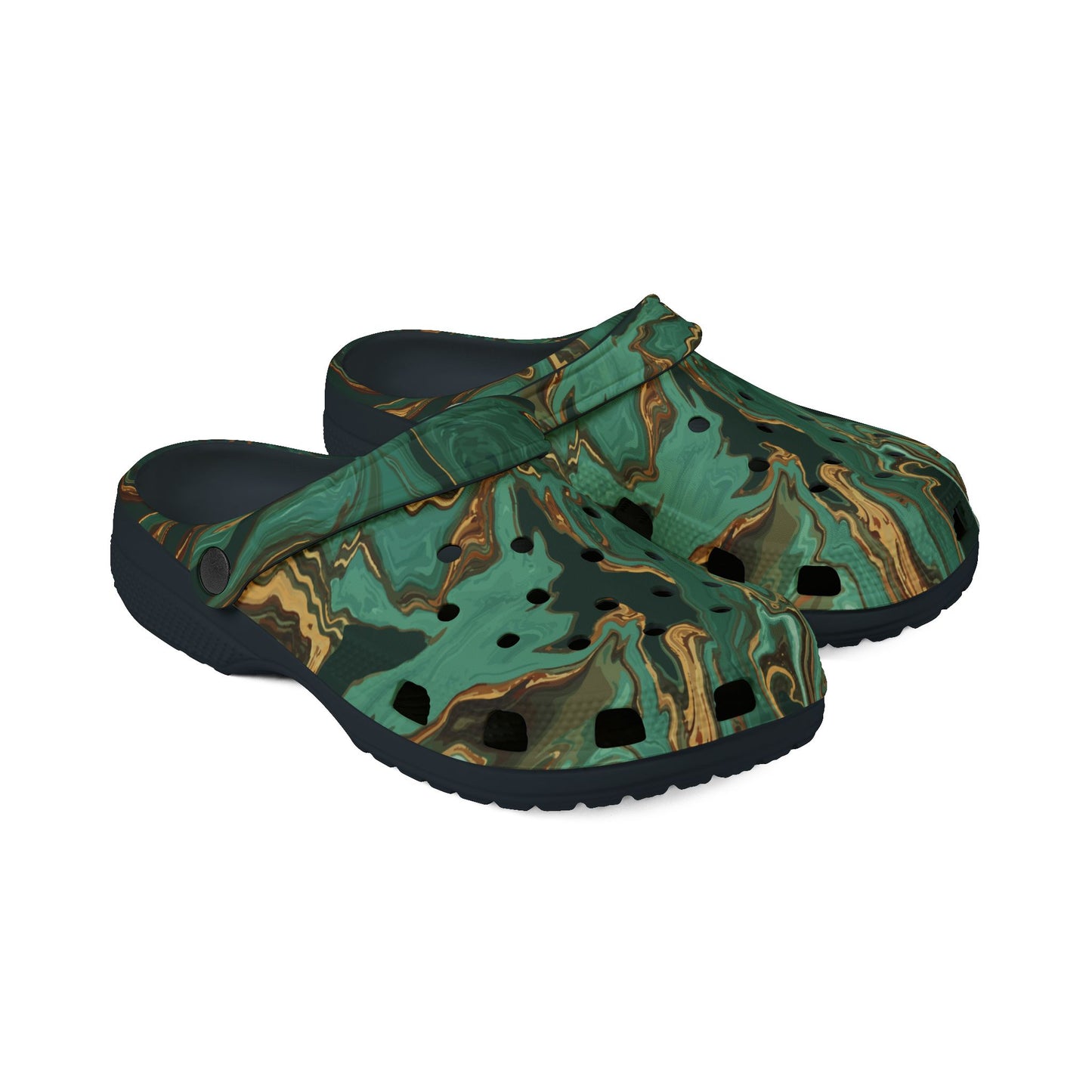 Green and Gold Rubber Foam Shoes