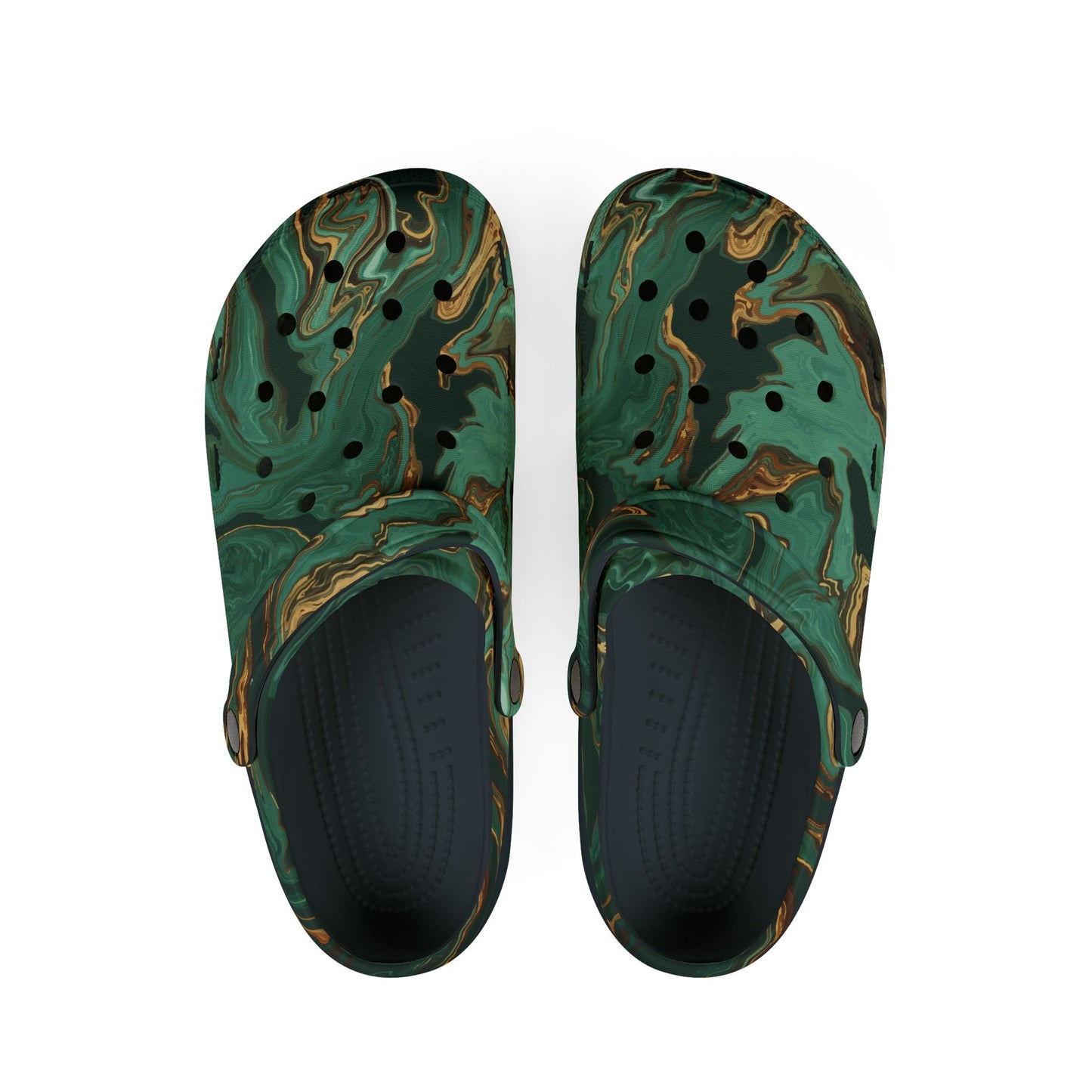 Green and Gold Rubber Foam Shoes