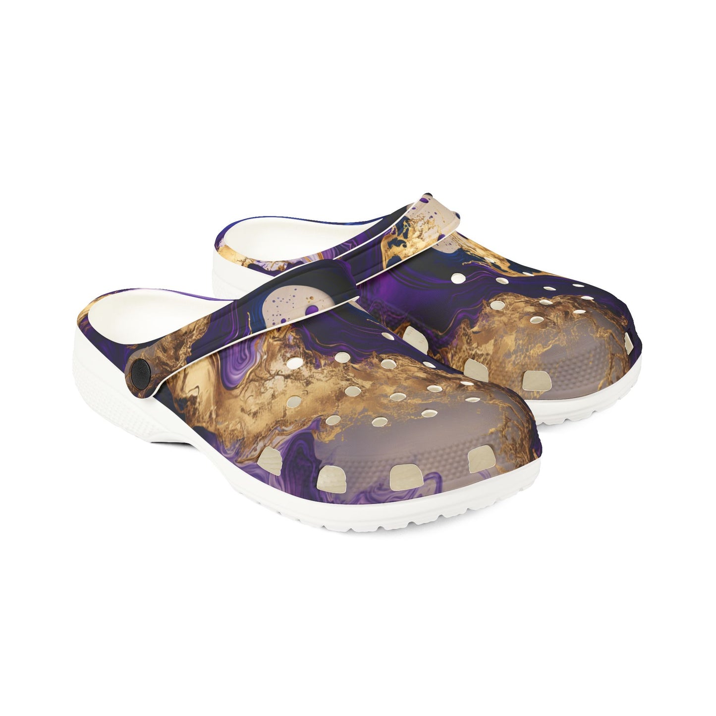 Purple and Gold Rubber Foam Shoes