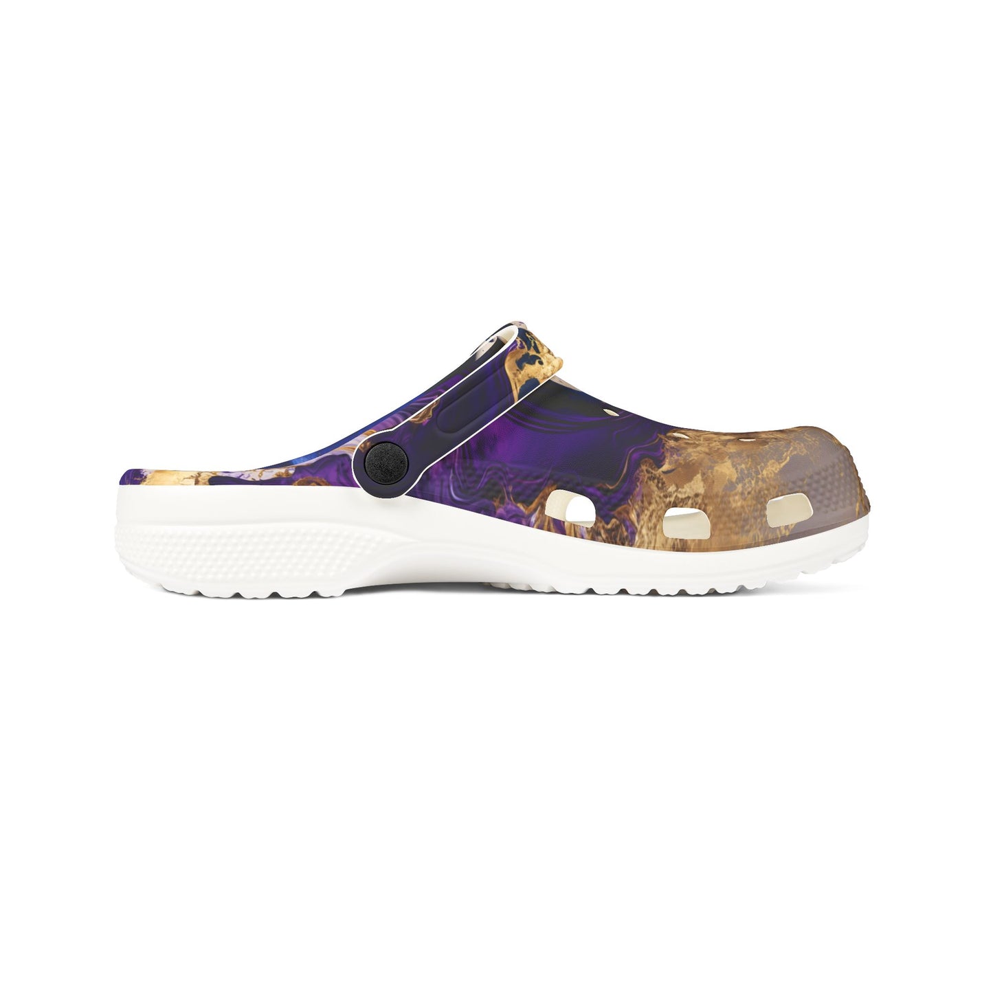 Purple and Gold Rubber Foam Shoes