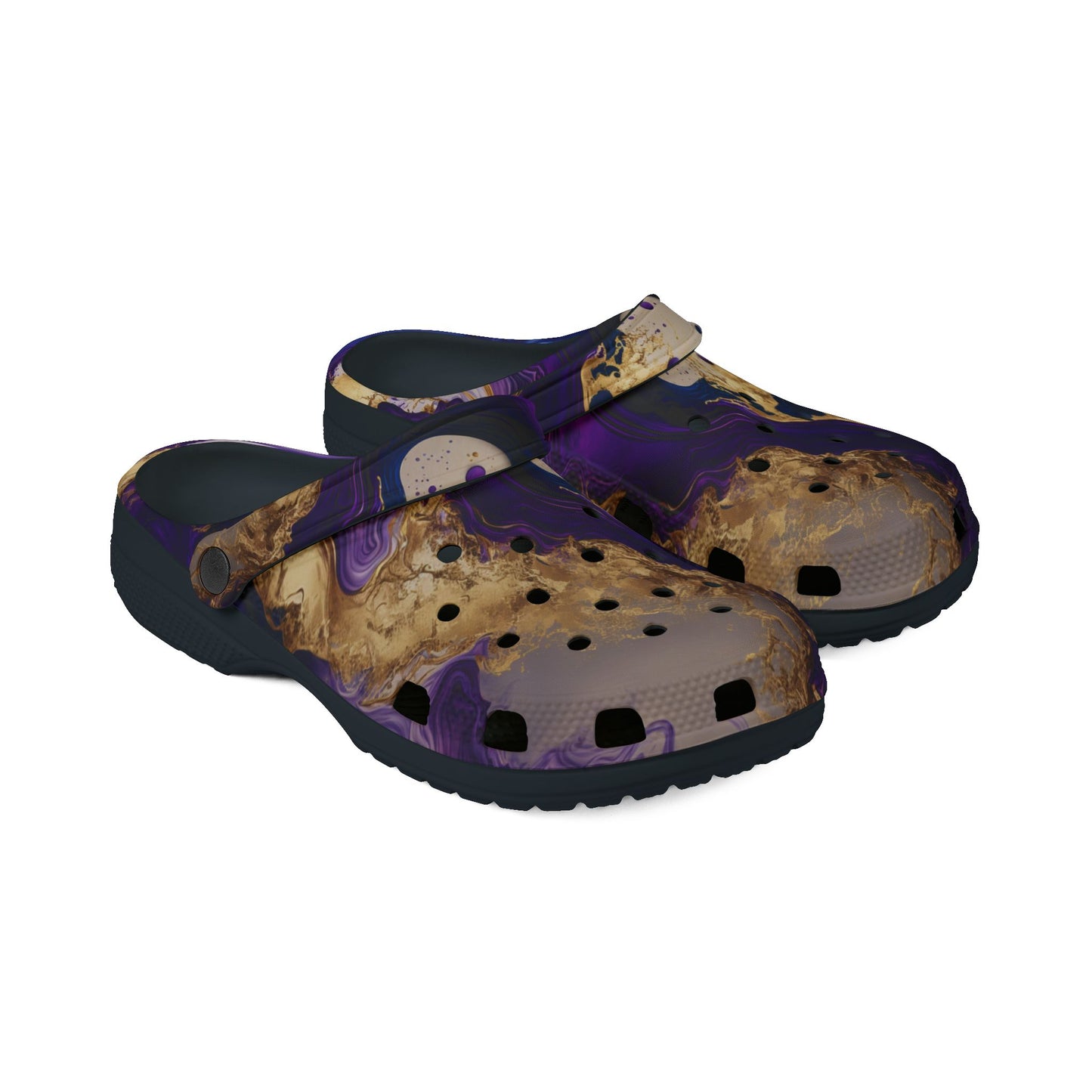 Purple and Gold Rubber Foam Shoes